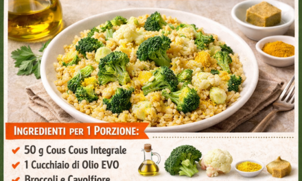 Cous cous integrale con broccoli e cavolfiore speziati