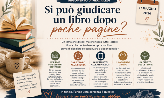 Mercoledì si discute: si può giudicare un libro dopo poche pagine?