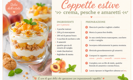 Coppette estive crema, pesche e amaretti